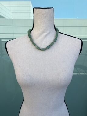 Green Aventurine Beaded Statement Necklace Handmade